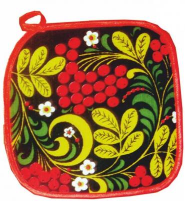 Фото - Прихватка квадратная Хохлома ягодка 20 х 20 см