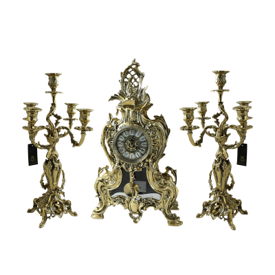 Фото - Бронзовый комплект часы и канделябры Кассиопея