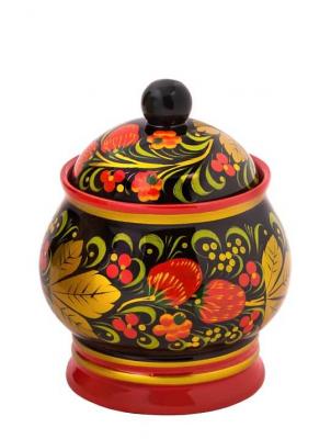 Фото - Сахарница хохломская с крышкой Боярыня 11 х 9  см