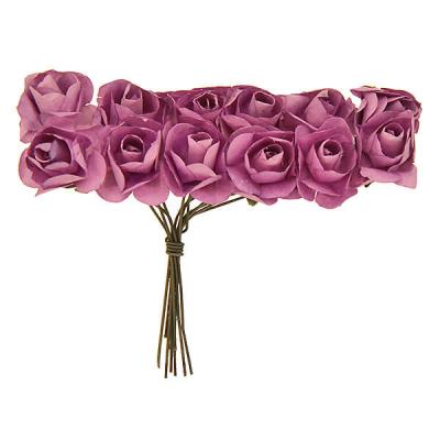 Фото - Искусственный букет фиолетовые розы 12 шт