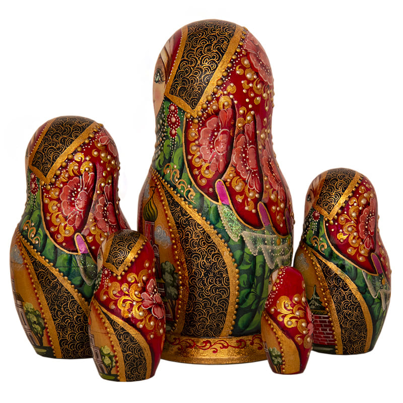 Фото - Авторская художественная матрешка Сокровища столицы 5 мест 22 см
