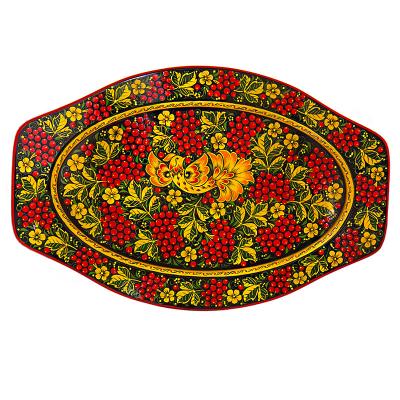 Фото - Поднос деревянный хохломской Рябинки 40 х 29 см