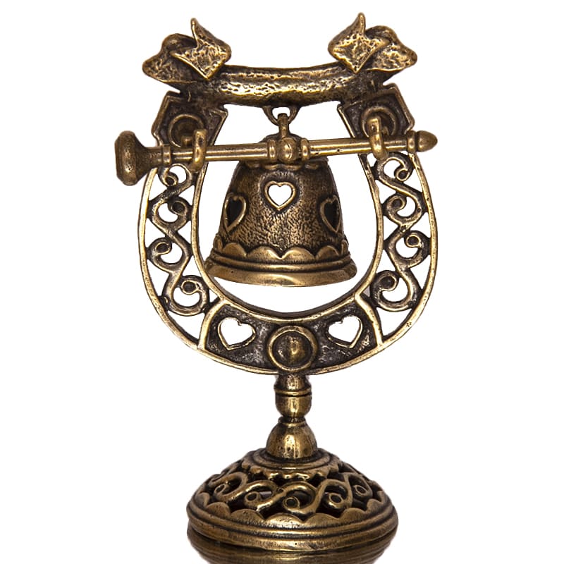 Фото - Колокольчик на подставке с янтарем На счастье 9 х 5 см