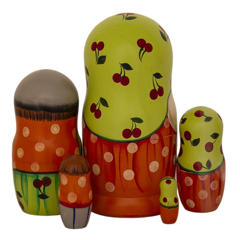 Фото - Деревянная матрешка Маруся с самоваром 16 см 5 мест