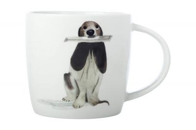 Кружка фарфоровая Пес с газетой 400 мл