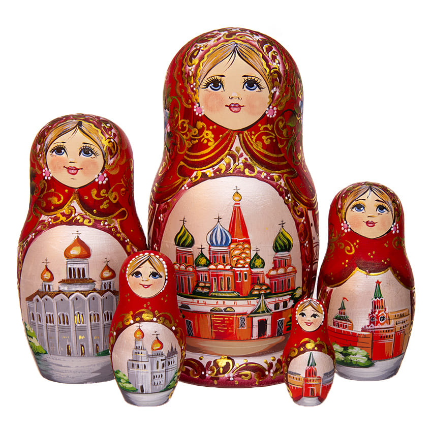 Матрешки с видами Москвы Матрешки с видами Москвы