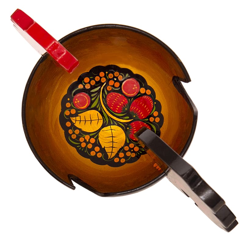 Фото - Хохломская резная конфетница Петушок 27 х 21 см