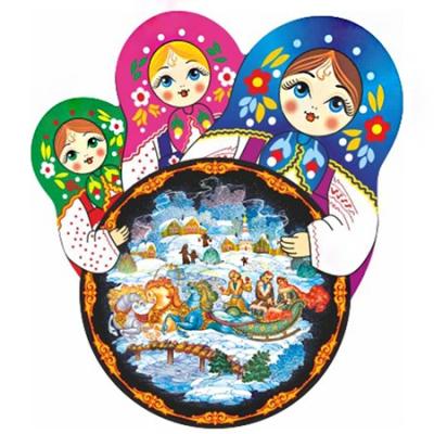 Фото - Магнит виниловый Матрешка с тройкой Русская зима 6,5 х 7 см