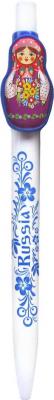 Фото - Ручка шариковая матрешка Гжель 14 см Фото - Ручка шариковая матрешка Гжель 14 см