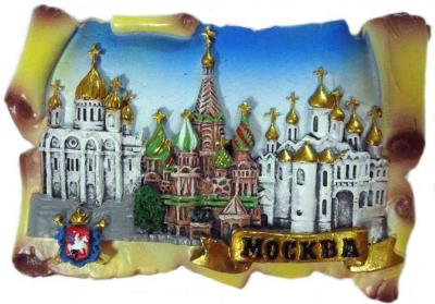 Фото - Магнит полистоун свиток Золотая Москва 7,5 х 5 см Фото - Магнит полистоун свиток Золотая Москва 7,5 х 5 см