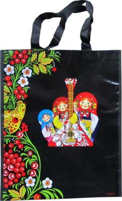 Фото - Сумка Три матрешки с балалайкой черная 35 х 40 см