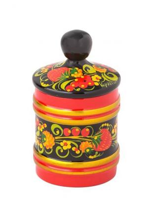 Фото - Кадочка хохломская малая с крышкой 9,5 см