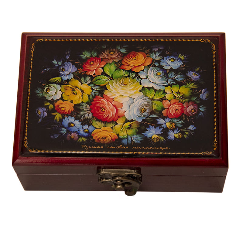 Фото - Деревянная шкатулка для украшений Розовый сад 13 х 9 см