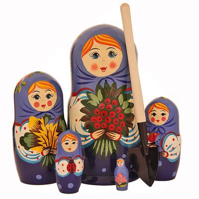 Фото - Матрешка сувенирная Яркая рябинка 5 штук 17 см