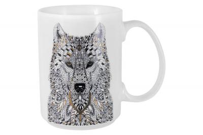 Кружка из фарфора Волк 500 мл