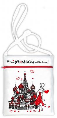 Фото - Сумочка белая для документов From Moscow with love 16 х 20 см