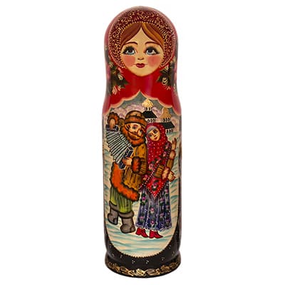 Матрёшка - Футляр для бутылки шампанского Зима