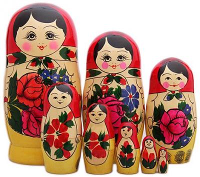 Фото - Традиционная матрёшка из дерева 8 мест. 21 см + подарок!