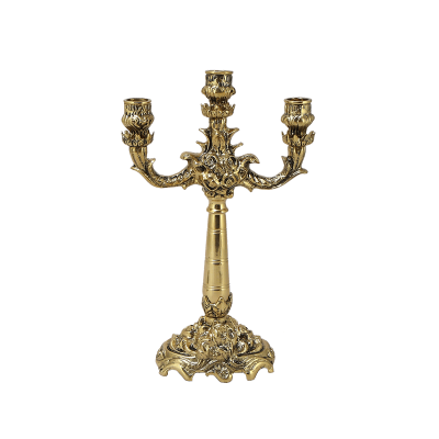 Фото - Канделябр бронзовый на три свечи Розы 31 х 19 см