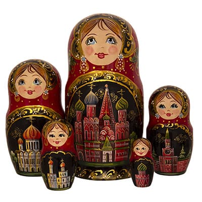 Фото - Матрешка авторская Сказочная Москва 5 мест 18 см