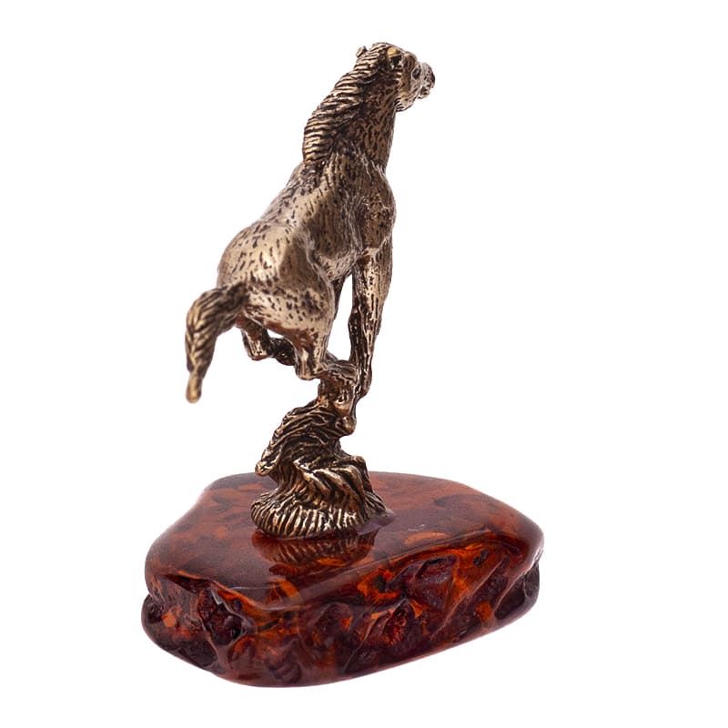 Фото - Фигурка на янтаре Бегущая лошадка 4 х 3 см