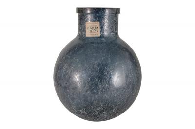 Фото - Ваза из стекла круглая Silk синяя 31 см