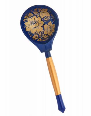 Фото - Ложка деревянная Синяя Хохлома 19 см