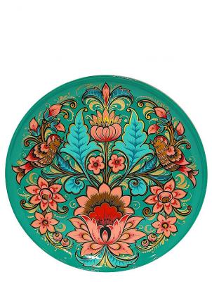 Фото - Тарелка панно Хохлома Бирюзовый бриз 30 х 2 см Фото - Тарелка панно Хохлома Бирюзовый бриз 30 х 2 см