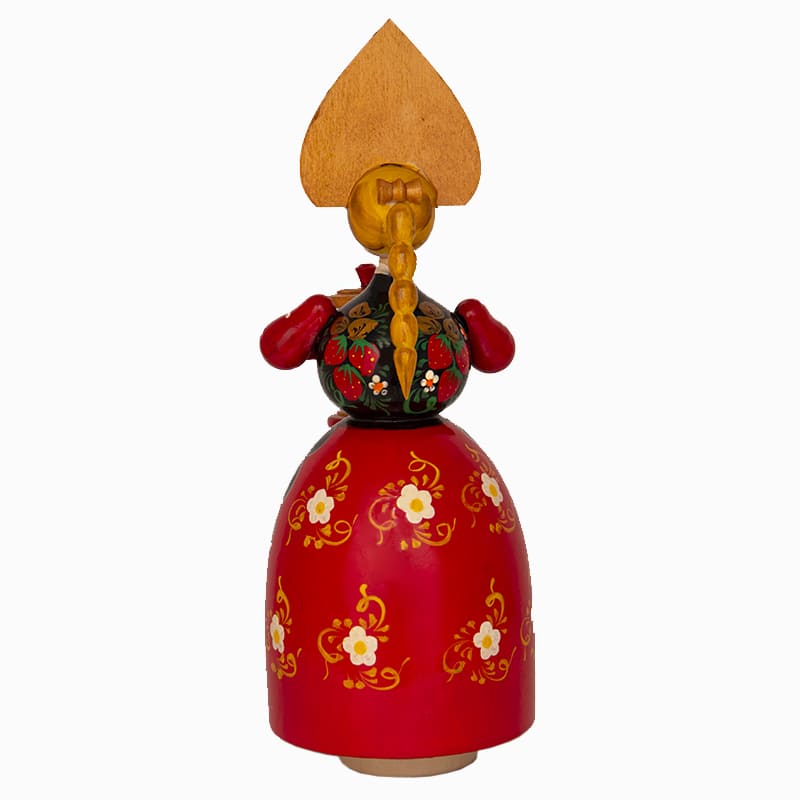 Фото - Кукла с музыкальным механизмом Хохлома самовар 26 см