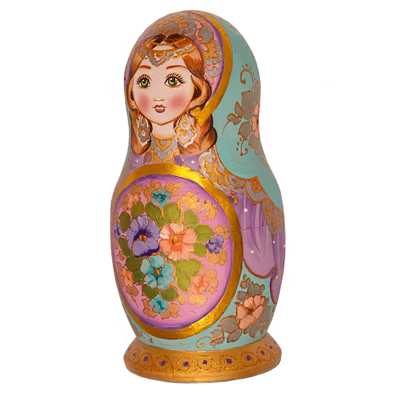 Фото - Матрешка деревянная авторская Весенние цветы 18 см