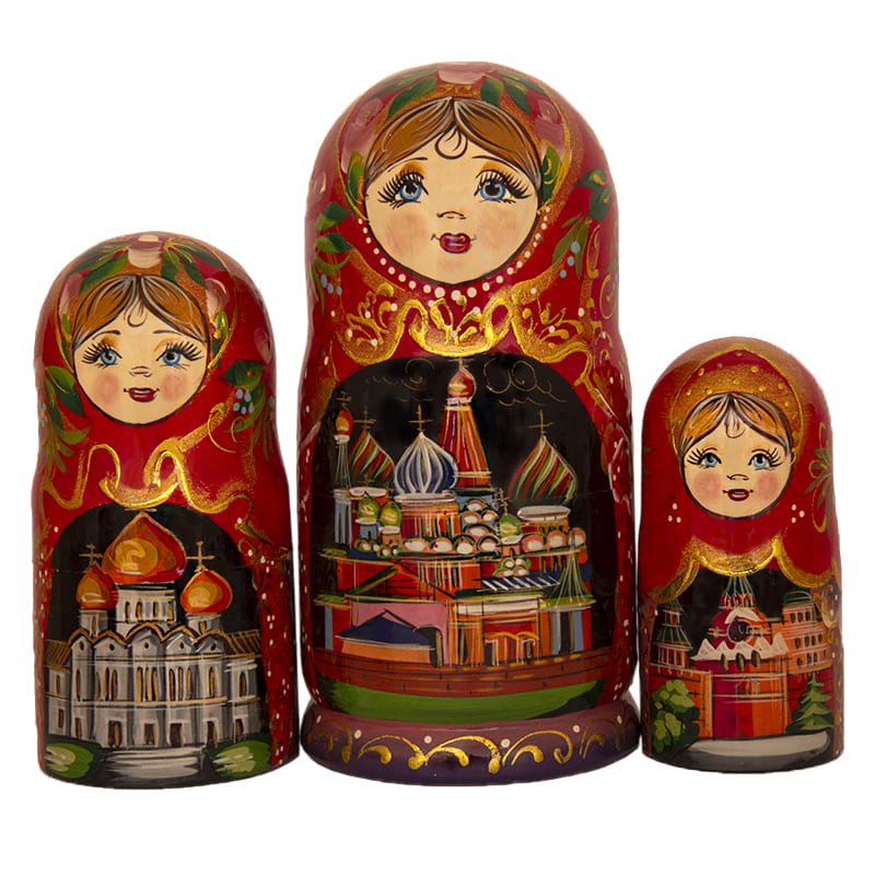Фото - Деревянная расписная матрешка Русь 5 мест 18 см
