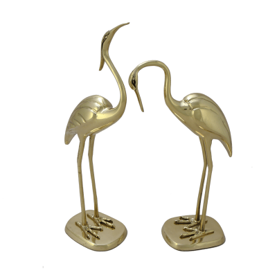 Фото - Статуэтки из бронзы Журавли золото 37 х 8,5 см