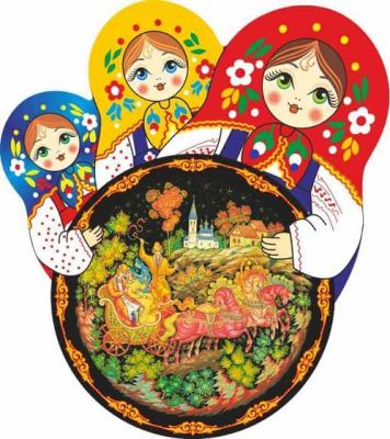 Фото - Магнит виниловый Матрешки с миниатюрой Тройка 6,5 х 7 см