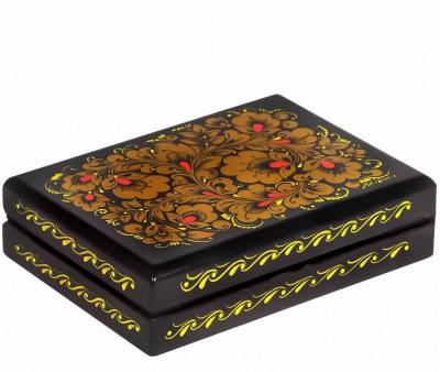 Фото - Шкатулка для украшений Хохлома Черный бархат 12 х 9 см