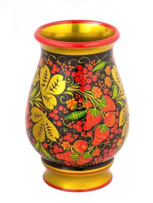 Фото - Ваза деревянная Хохлома Ягодная 18 х 12 см