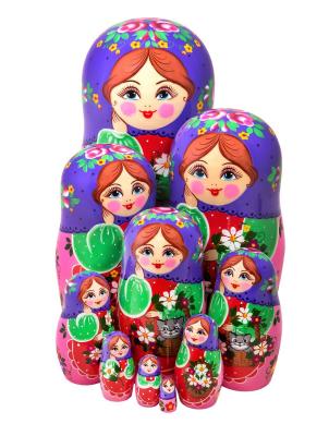 Фото - Матрешка авторская большая 10 мест Котятки 26 см