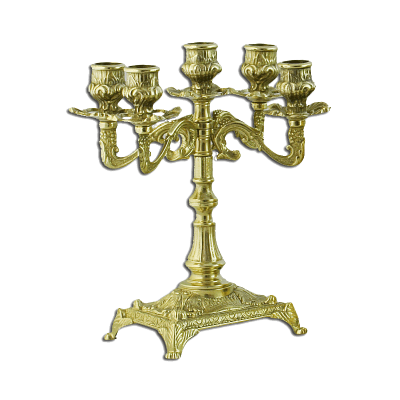 Фото - Канделябр на пять свечей Бари золото 24 х 20 см