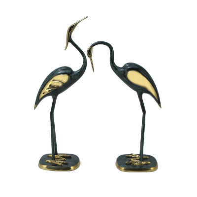 Фото - Бронзовые статуэтки Журавли 37 х 8,5 х 16 см