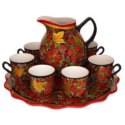 Фото - Набор для сока Хохлома фарфор "Летний сон" 8 предметов