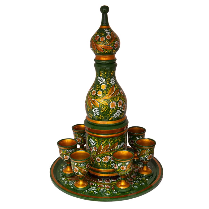 Фото - Набор хохломской для водки "Ландыши" 8 предметов