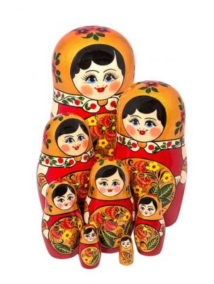 Фото - Матрешка фабричная Хохломская 8 мест 19 см