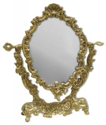 Фото - Зеркало настольное, под бронзу - Ракушка