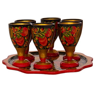 Фото - Хохломской набор для вина 7 предметов "Каприз"