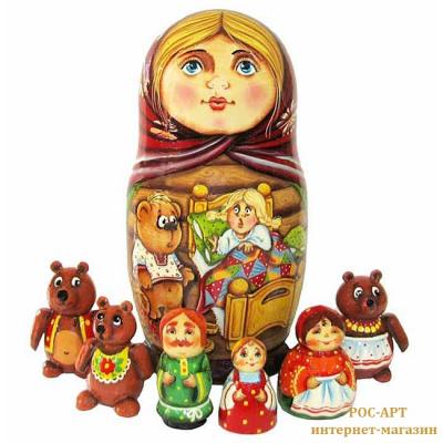 Фото - Матрешка кукольный театр сказка Три медведя 17 см