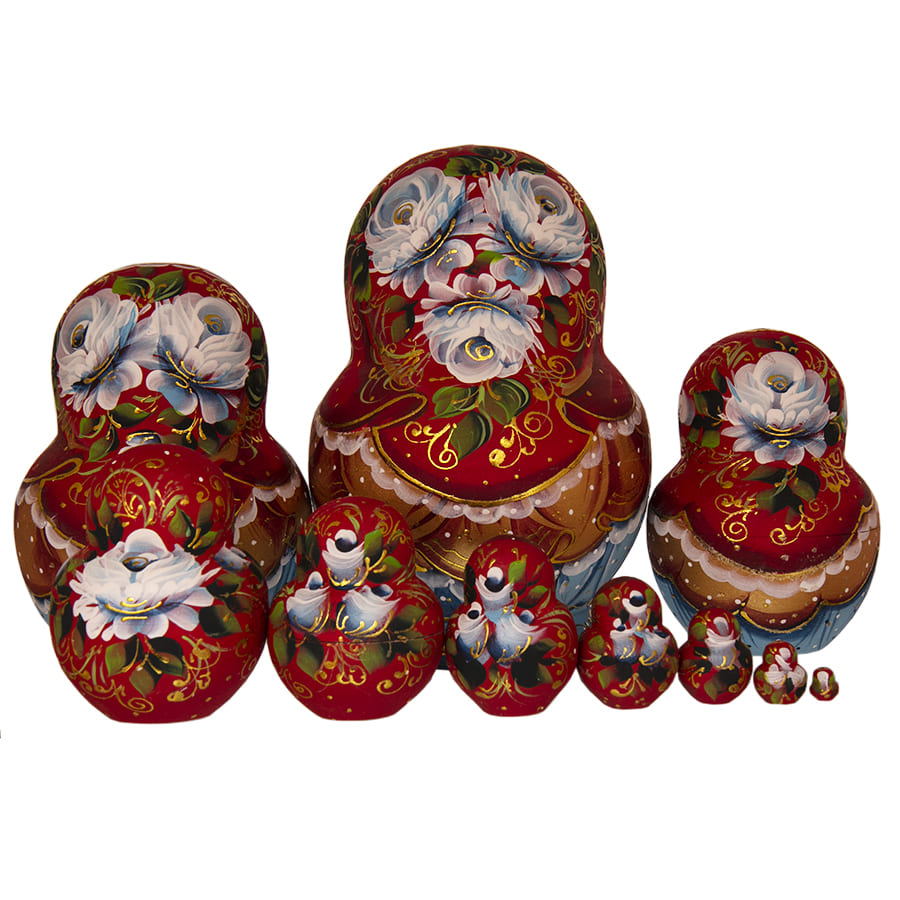 Фото - Матрешка сюжетная деревянная 10 мест "Московский колорит" 19 см