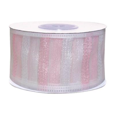 Фото - Капроновая лента Бело-розовый перламутр 47 мм Фото - Капроновая лента Бело-розовый перламутр 47 мм