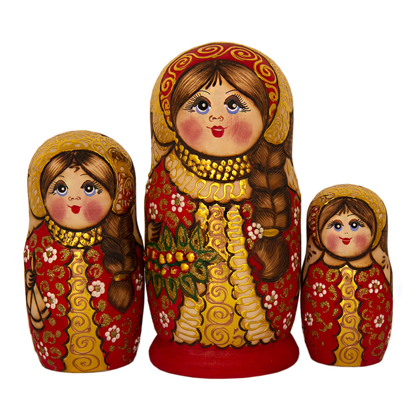 Фото - Матрешка авторская жженка букеты 5 мест 18 см