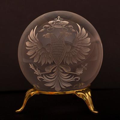 Фото - Хрустальный шар с подставкой Двуглавый орел 6 см
