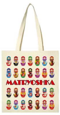 Фото - Текстильная сувенирная сумка Много матрешек 34 х 41 см