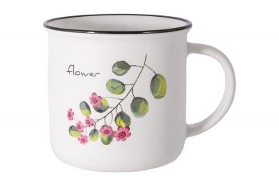 Фарфоровая кружка Брусника серия Гербариум 400 мл